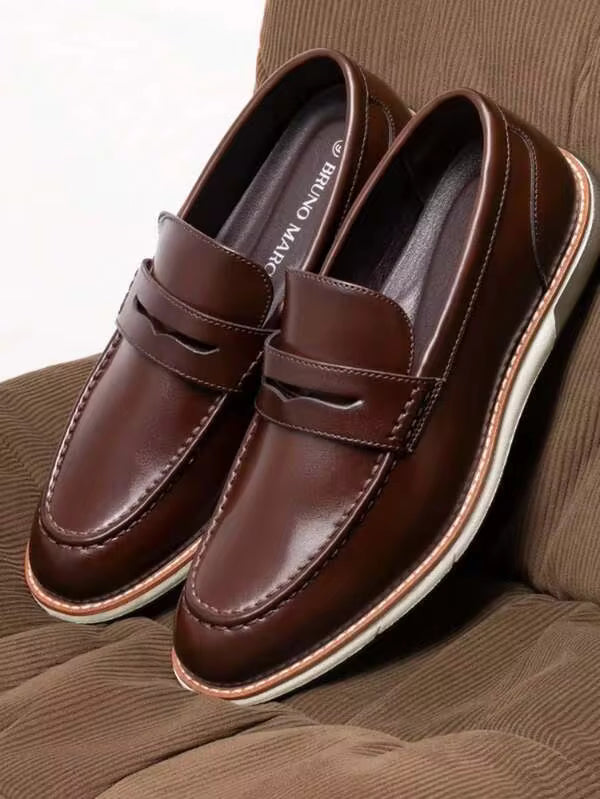 Men's Classic Penny Loafer Dress Slip-On Shoes With Comfortable Fit And Long-Lasting Vegan Leather