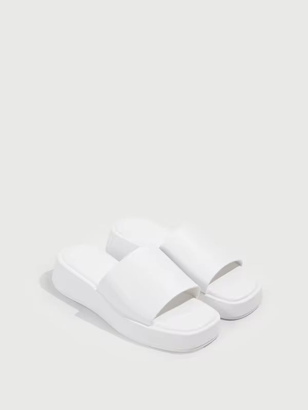 DareSee 2024 New Women Slip-On Slippers Leather Material Slouchy Slip-On Sandals, Wedge Platform,Spring Summer Outfits Back To School